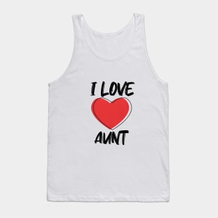 I Love Aunt with Red Heart T-Shirt Tank Top